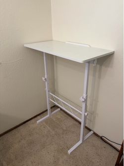 White Adjustable Desk in Excellent Condition