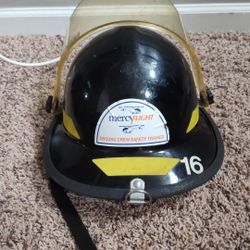 fire helmet black used fireman firefighter safety turnout bunker Bullard 