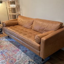 Poly And Bark Leather Couch 