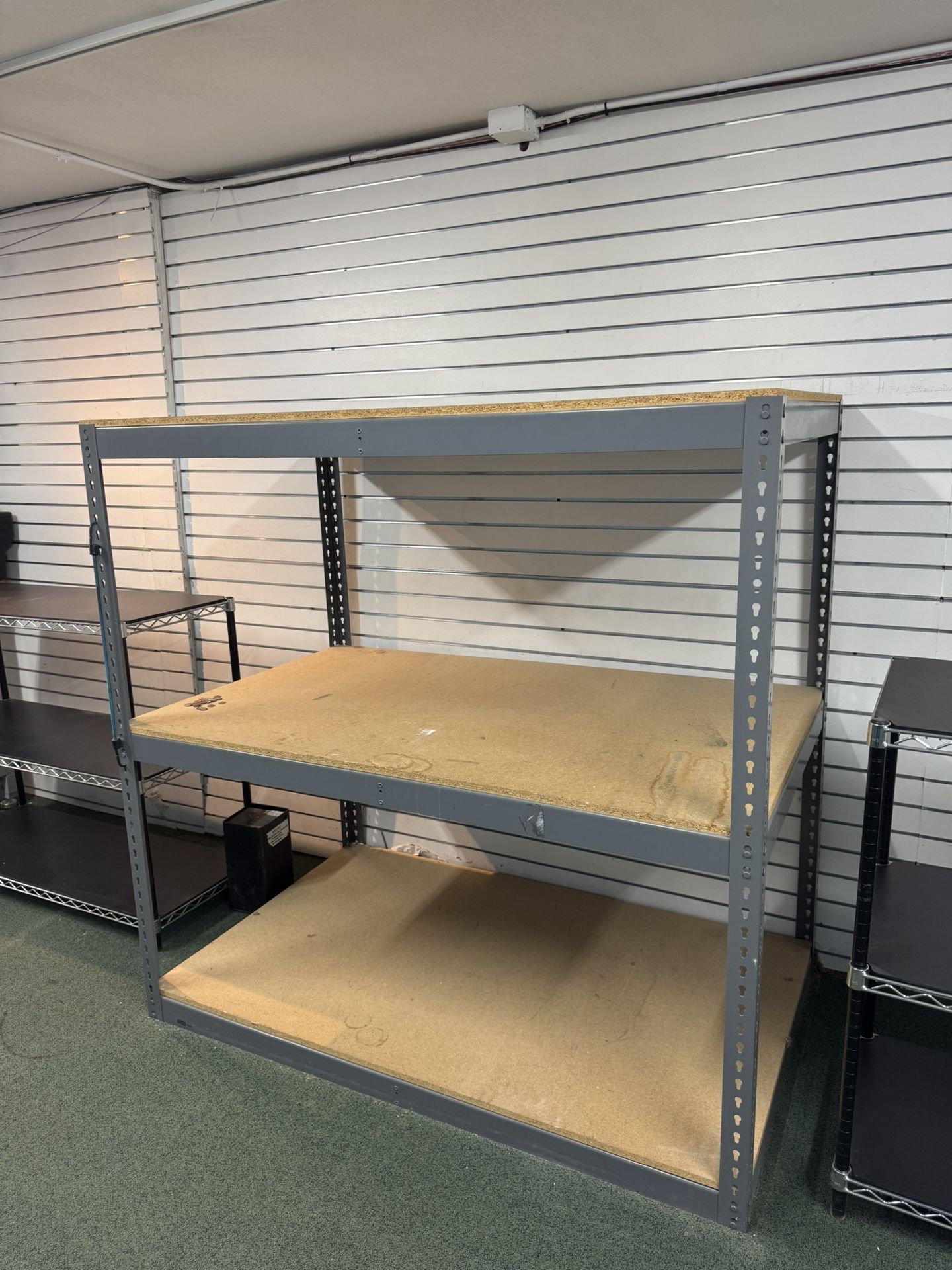 Heavy duty storage rack and shelves