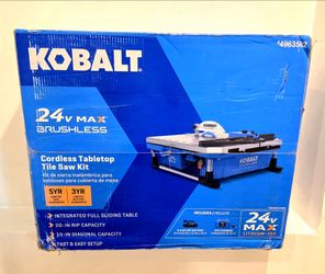 🔥$200 🔥Kobalt 24V 7-in -Blade Cordless Wet Tabletop Tile Saw ( Battery Included )