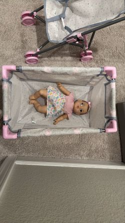 baby playpen with a stroller