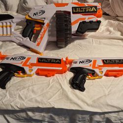 NERF Ultra One Motorized Blaster - 25 Ultra
Nerf Ultra Four Dart Blaster Guns set of 2 Orange White


