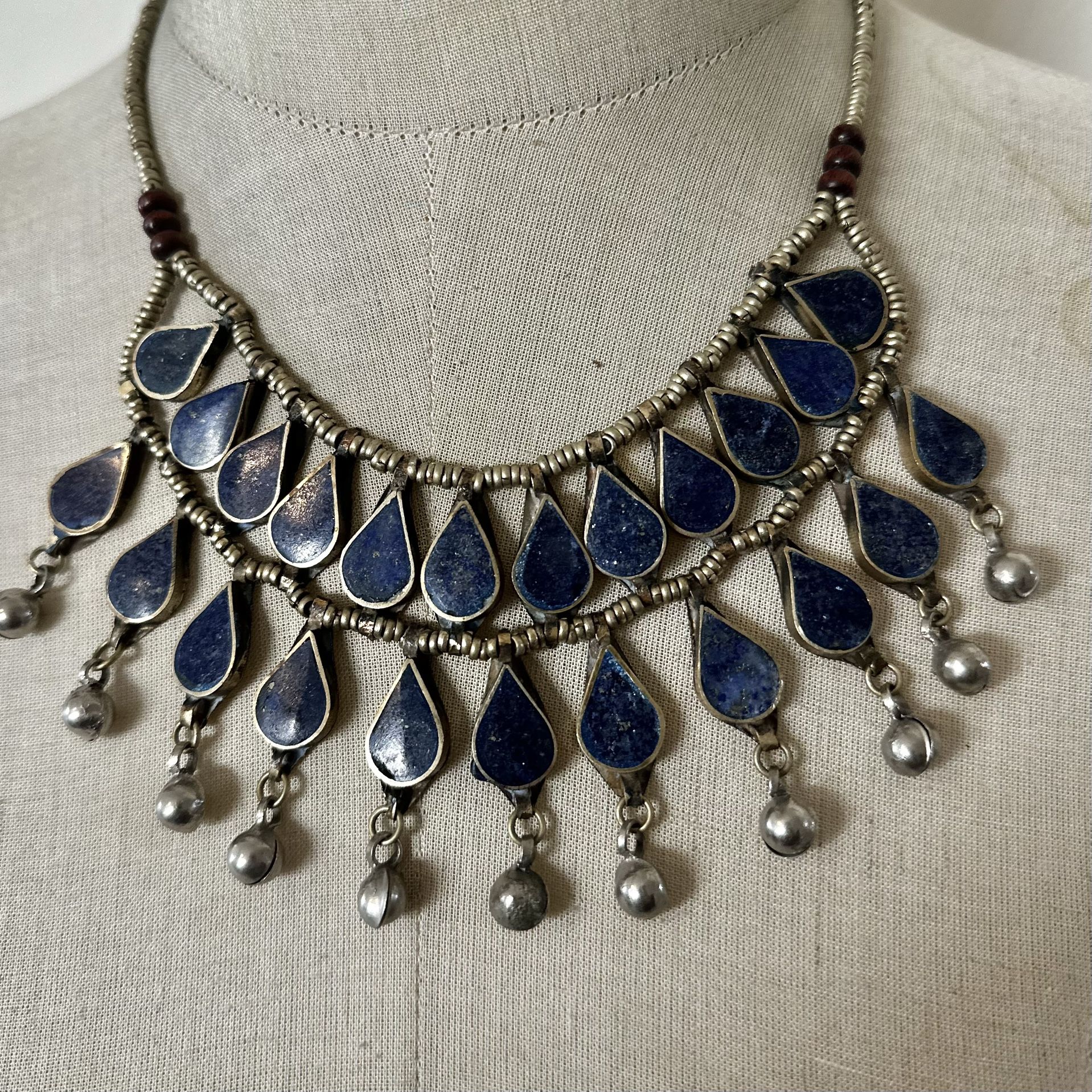  Vintage Afghan Kuchi Lapis Lazuli Necklace