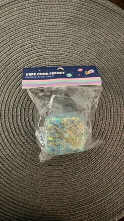 Vibe Cube Fidget Squeezable Gel Fidget-Blue