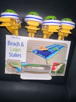 Beach & Lawn Stakes, Keeps Towels and Blankets Firmly in Place.