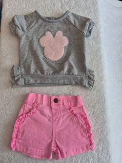 Baby Girl, Minnie Mouse Top and Shorts Set, 0-3  mo, Mixed Brands