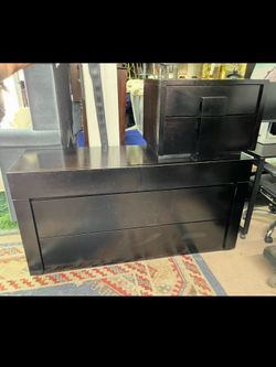 Black dresser, and nightstand