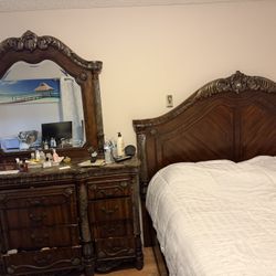 Cal King Set, Bed With Night Stand