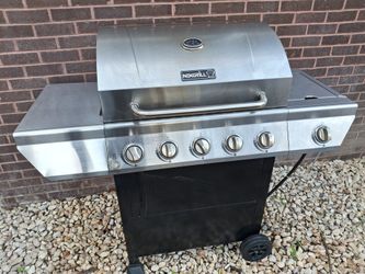 TOP RATED NEXGRILL 5 BURNER PROPANE GAS GRILL IN STAIN STEEL WITH SIDE BURNER AND RACK AND COVER