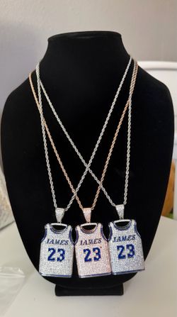 LeBron James jersey pendant with rope chain