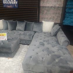 Sofia Sectional Sofa W/Ottoman---$999---Wow!!!---Same Day Delivery Available 