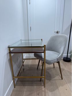 West Elm  Mid-Century Art Display Mini Desk  and  Mid-Century Swivel Office Chair