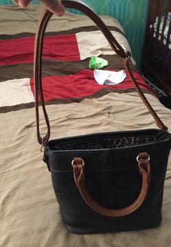 Black Purse with Leopard design inside