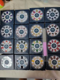 ALL 16 SETS FOR $29, 24PCS PER SET, Pre designed ready to wear press on finger tips,