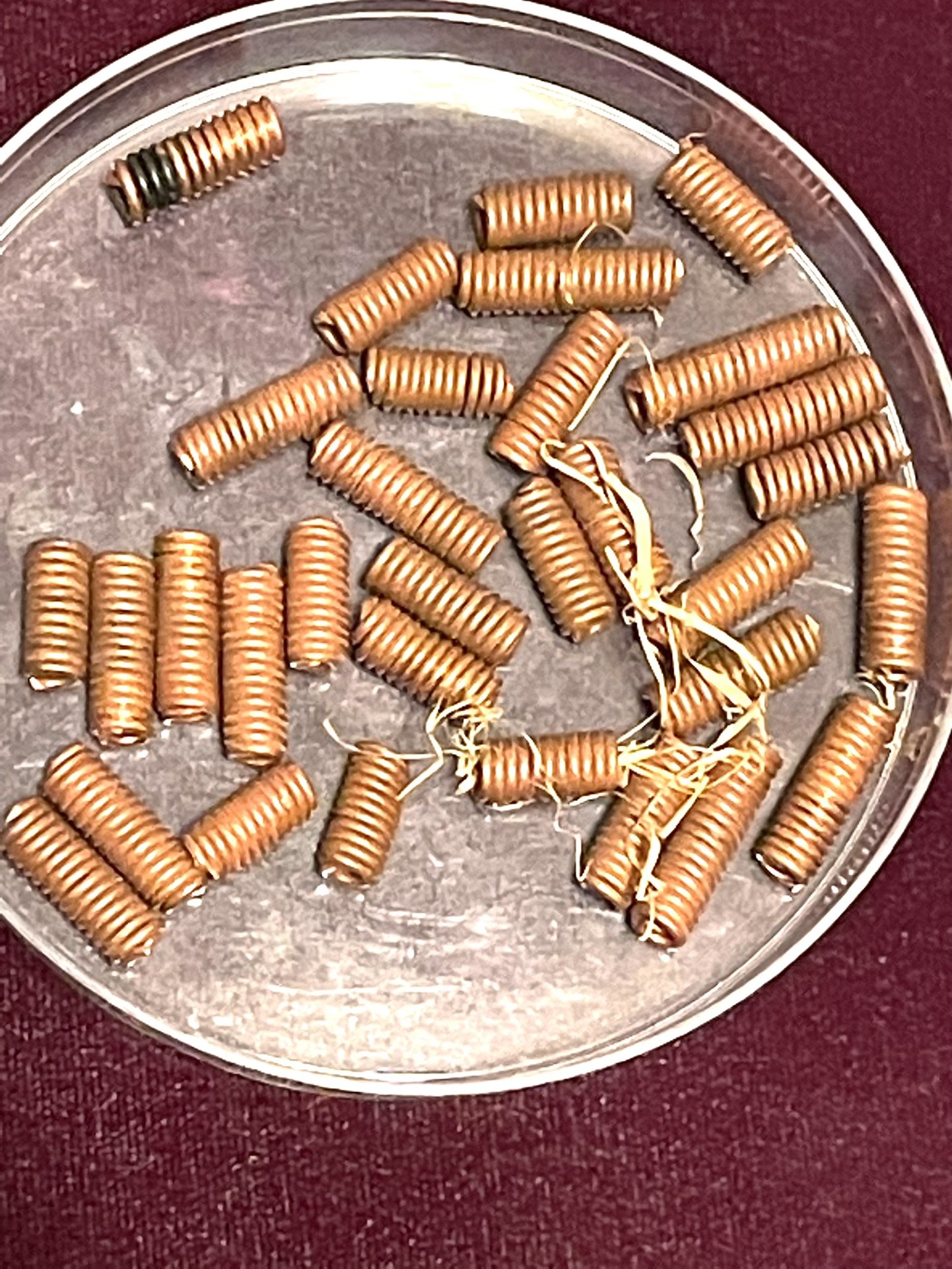 Lot Of African Copper Metal Coil Beads