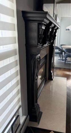 Fireplace mantel & marble hearth