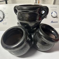 Unique Ornate Ceramic Planter Black/Gray