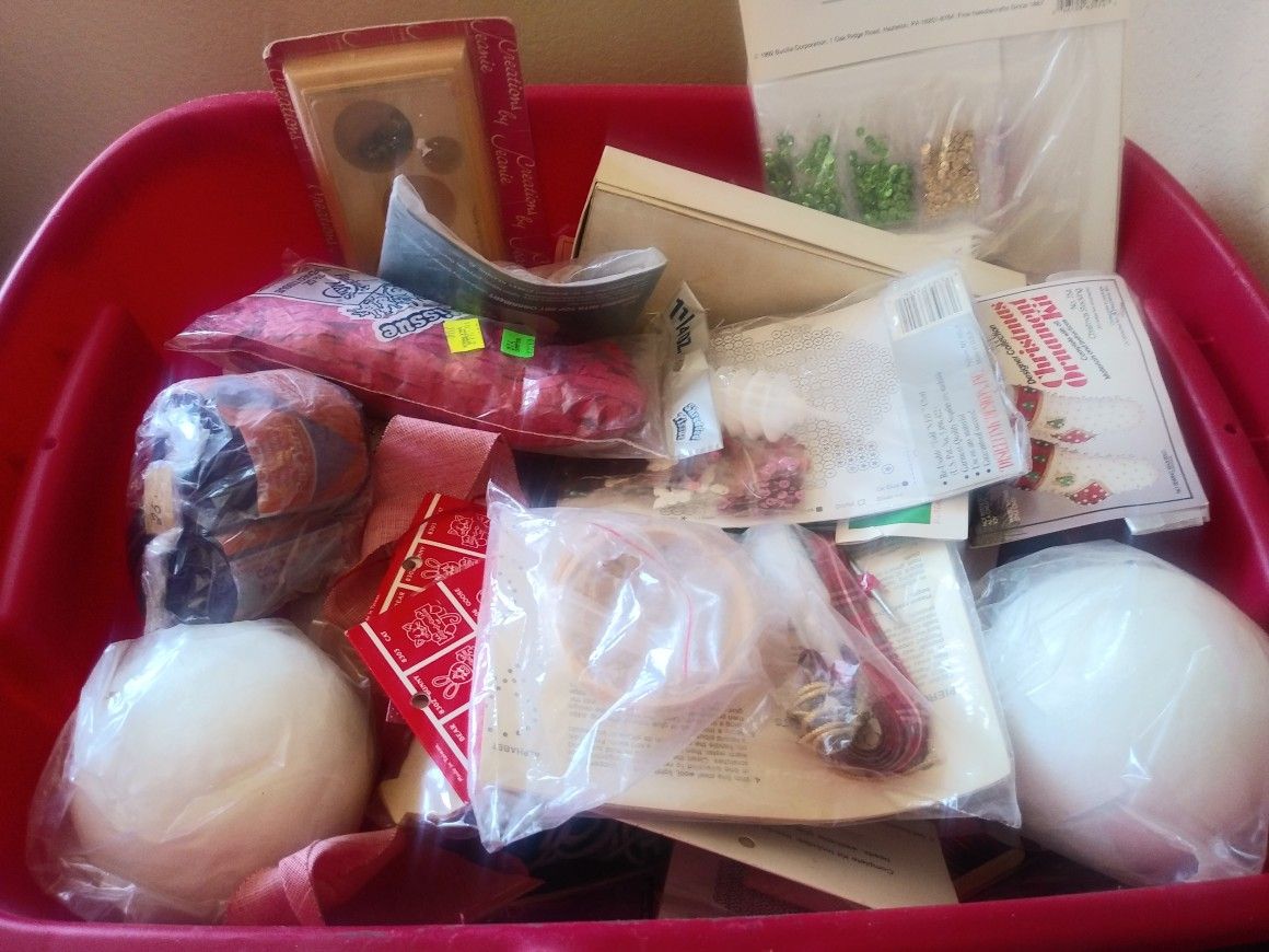 Tub of craft materials