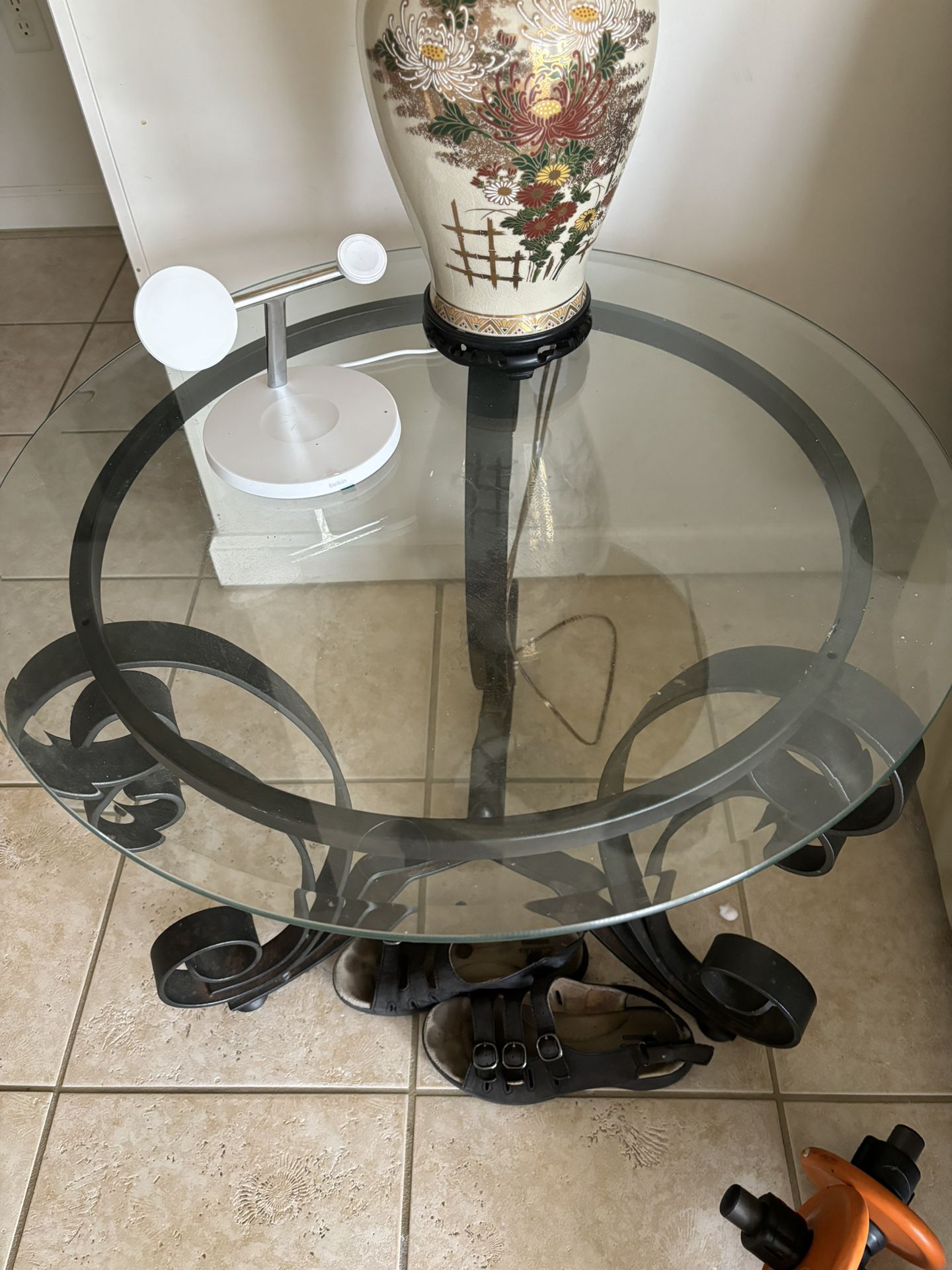 Two Round End Tables 