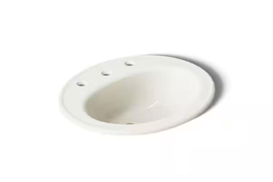 KOHLER Pennington 20-1/4 in. Drop-In Vitreous China Bathroom Sink in Biscuit with Overflow Drain