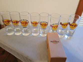 Hard Rock Cafe Tall Shot Glasses (8) - New