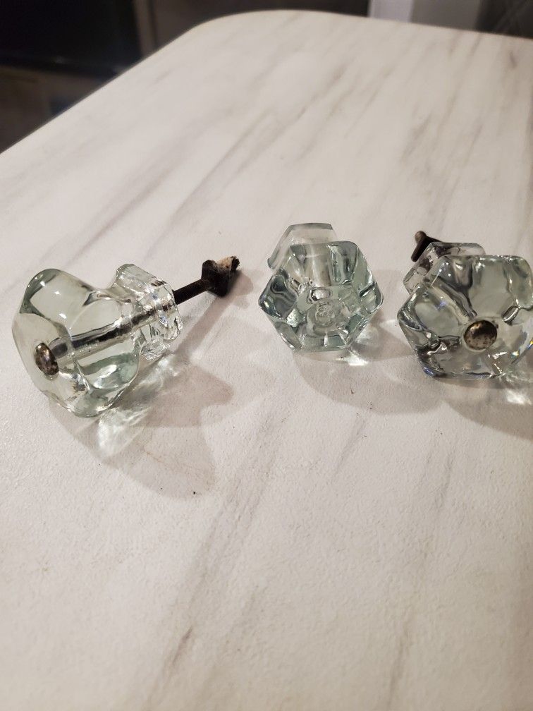Antique Glass Drawer Nobs 