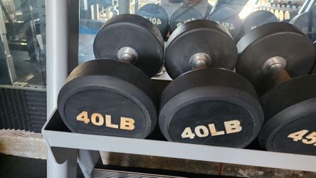 40lb Pro Style Rubber Dumbbell 
