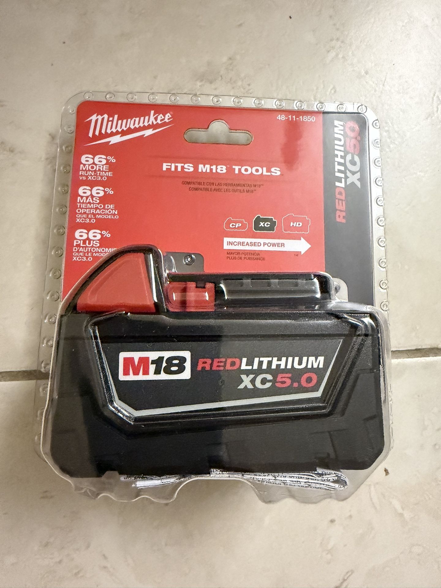 Milwaukee M18 XC 5.0ah Battery Brand New Sealed
