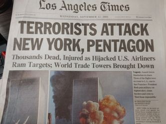 9/11 2001 NYC Terrorist Attack Newspaper