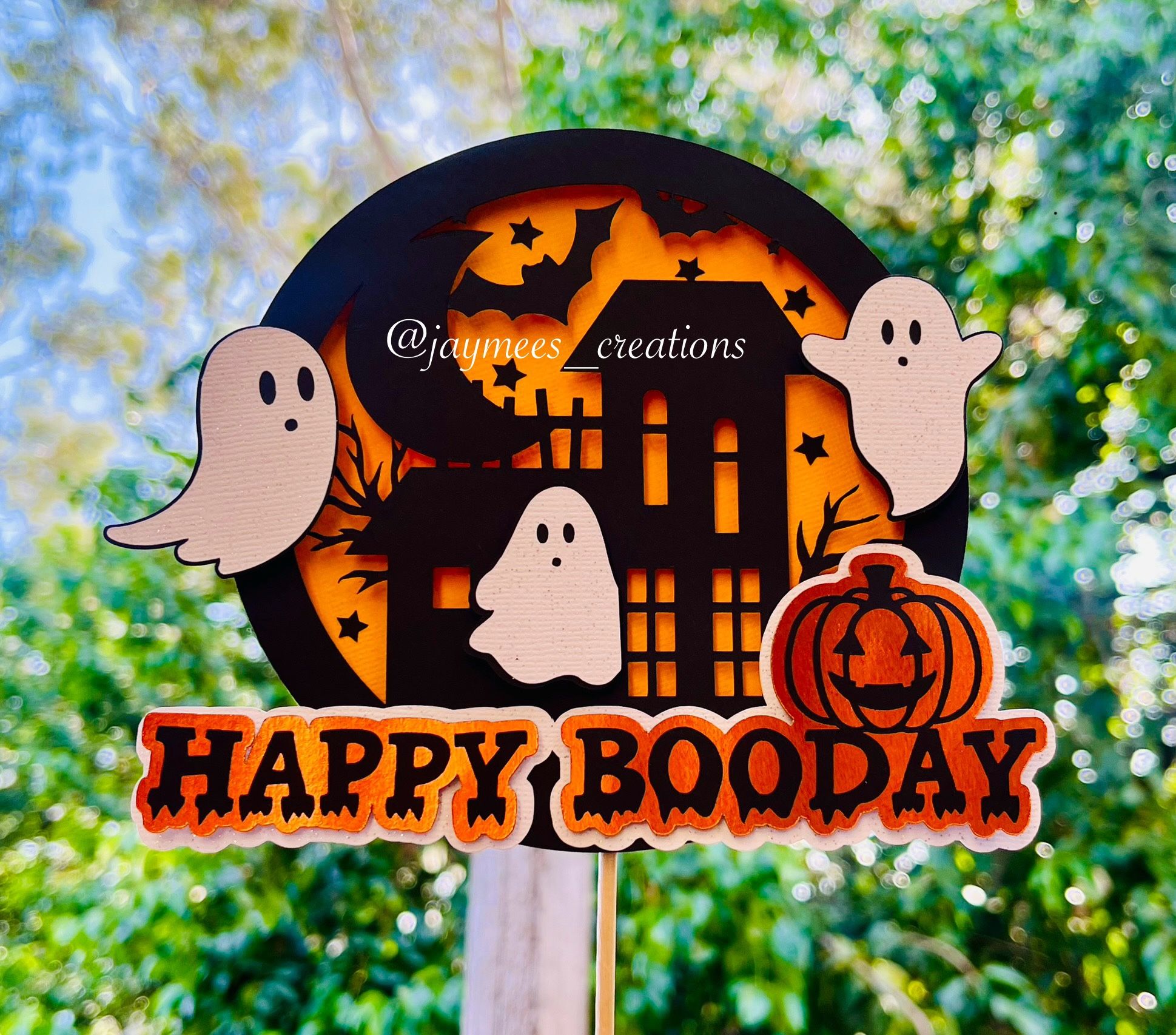 Halloween birthday cake topper