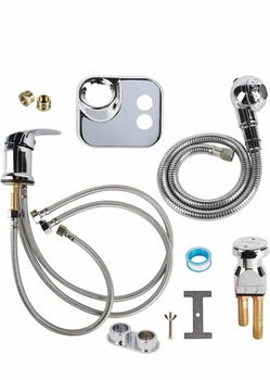 Salon Shampoo Bowl Faucet Vacuum Breaker Kit Faucets for Shampoo Bowls with Hose and Sprayer Replacement Part, Hair Salon Faucet Sprayer Hose Set