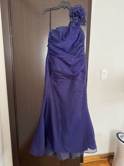 Jim Hjelm Occassions Elegant Purple One-Shoulder Dress Gown Size 16