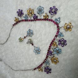 SPRING GEM NECKLACE  N EARRINGS 