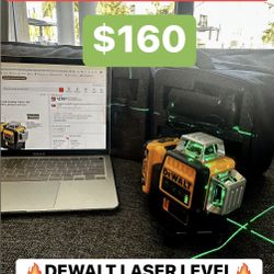 DeWalt Green Laser Level + Charger + Battery + Case 