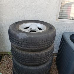 255 / 70 R16 greate shape wheels.  They were from my 2001 Mitsubishi Montero Sport. 4x4. Asking $275 Set of 4, not to easy to find.  I know I have 3 c