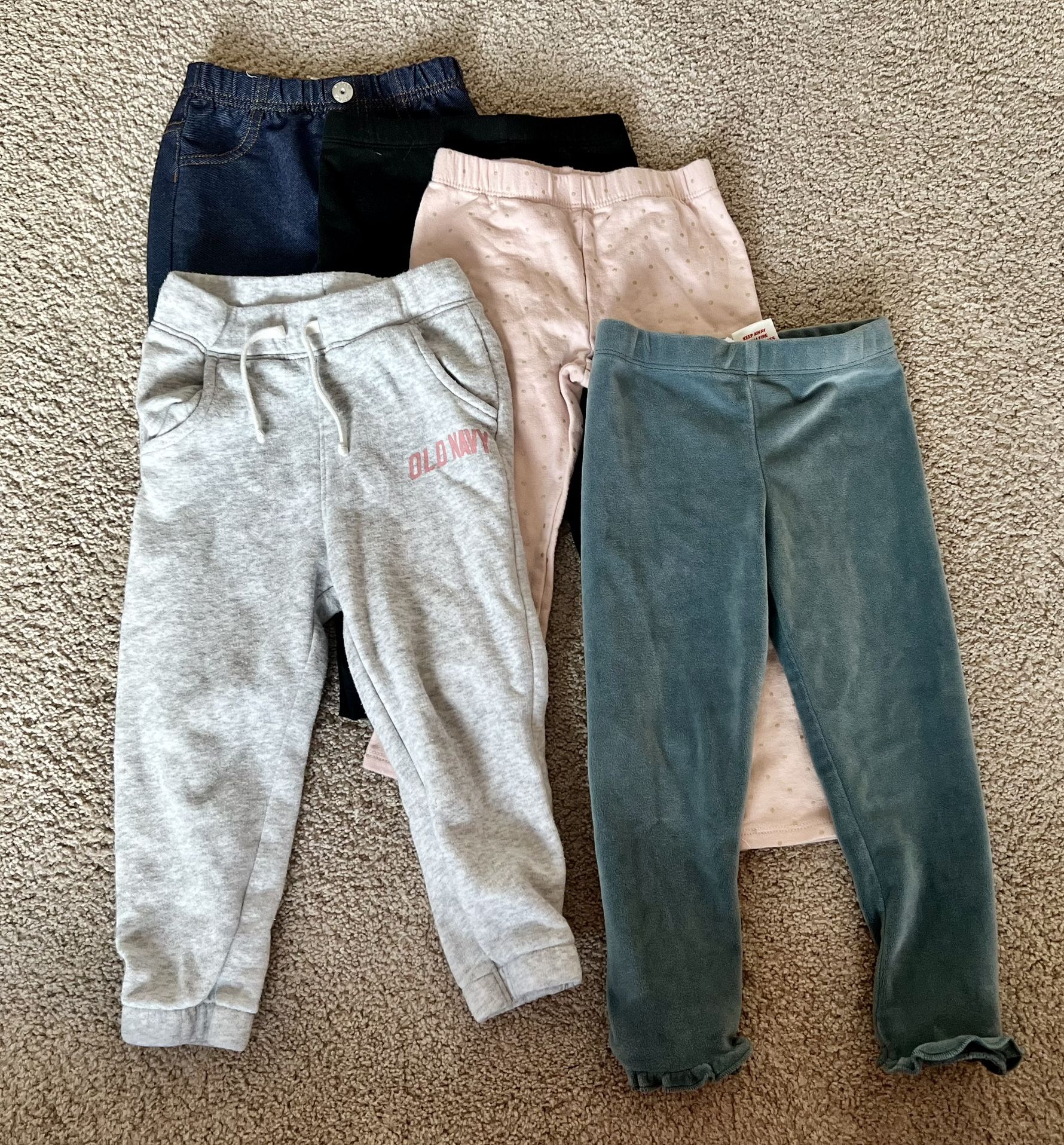 Bundle of four toddler girl pants, size 2T