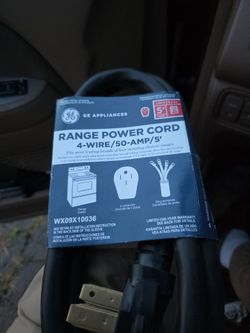 GE appliance Range Power Cord 4-Wire 50A  5'  for Free-standing Range WX09X10036