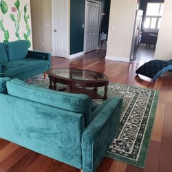 Sofa, love seat, lounger, coffee table