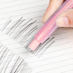 New Pink Retractable Eraser with 3 Eraser Refills