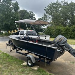 14FT FISHING/CRUISING BOAT W/ 25HP MOTOR