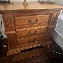 Wood Dresser armoire And Two Bedside Tables 