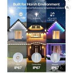 Permanent Outdoor Lights with 72  RGBCW LEDs and Dual Output,