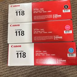 Canon 118 Black, Magenta, Cyan