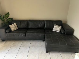 Leather couch sectional
