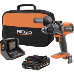 Ridgid 18V Brushless Cordless 1/2 in. Hammer Drill/Driver Kit with 4 Ah MAX Battery, Charger and Bag