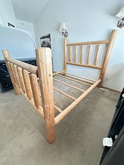 Log Bed Frame Queenside