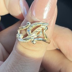 14k Initial Ring