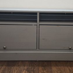 Gray Solid Wood Tv Stand 
