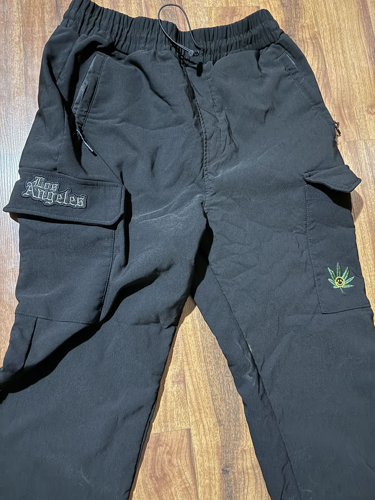 Sz L, Embroidered Flared Cargo Pants/Sweats